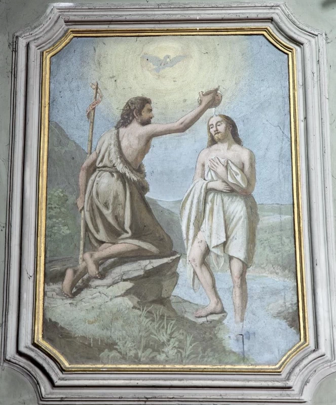 Il Battesimo di Gesù - 1896, affresco, chiesa di Santa Maria Assunta, Cividate Camuno (BS)